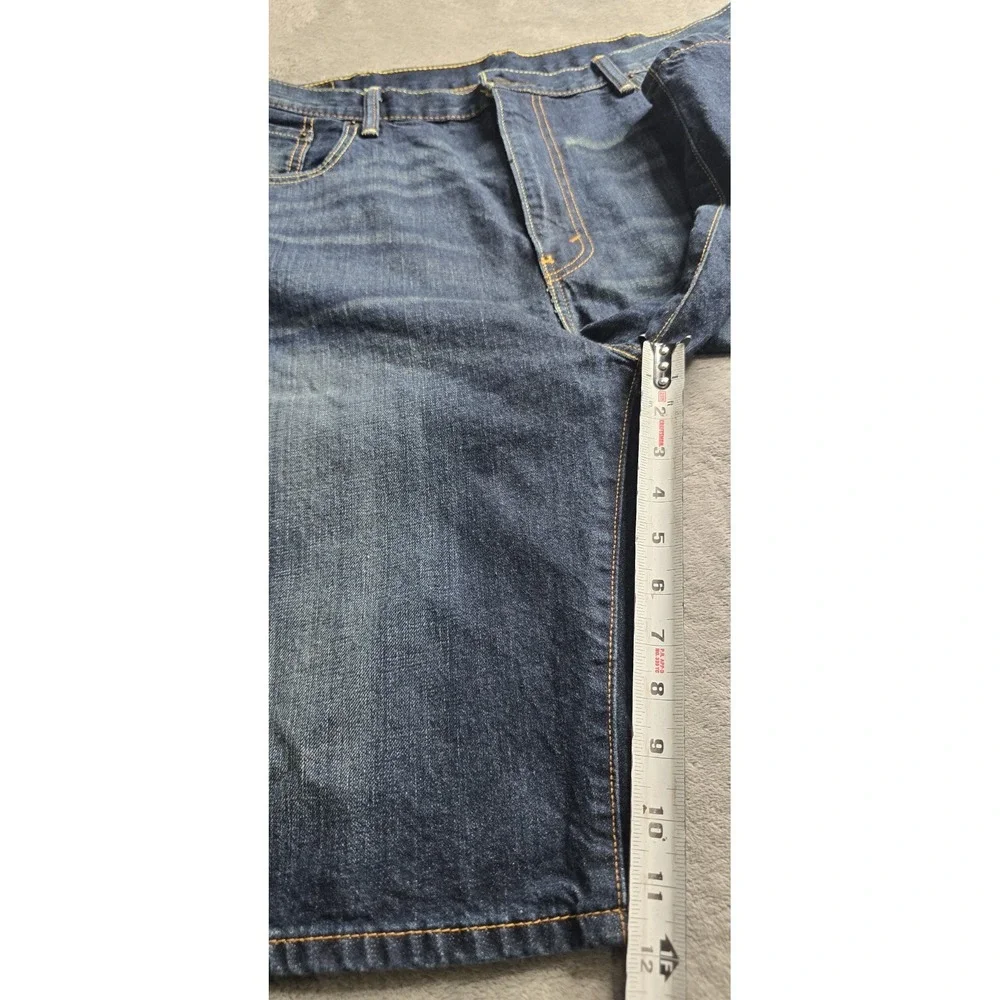 Levis 569 Denim Shorts Mens 40 Dark Blue Whiskers 12